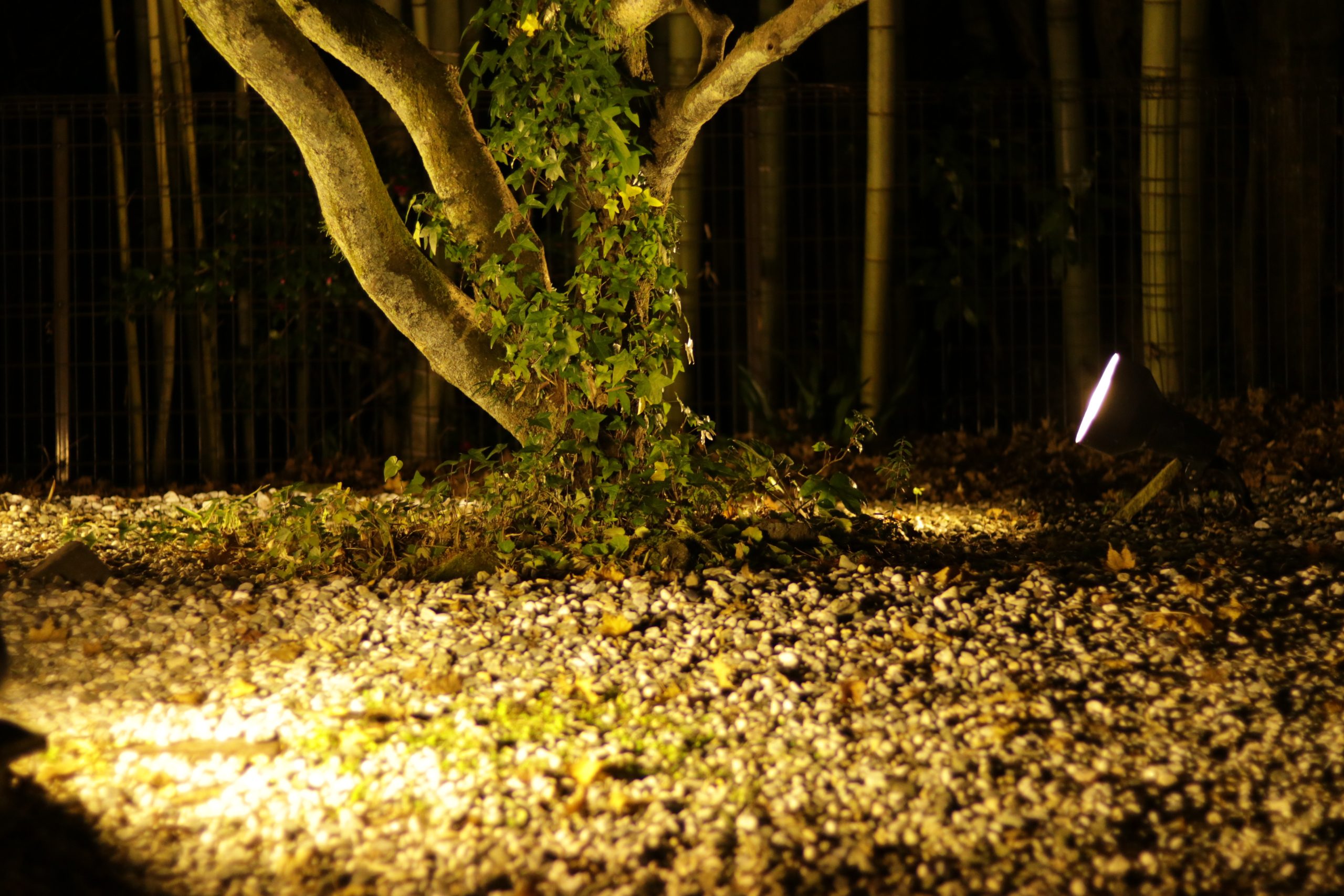 Vista de noche desde el Onsen privado